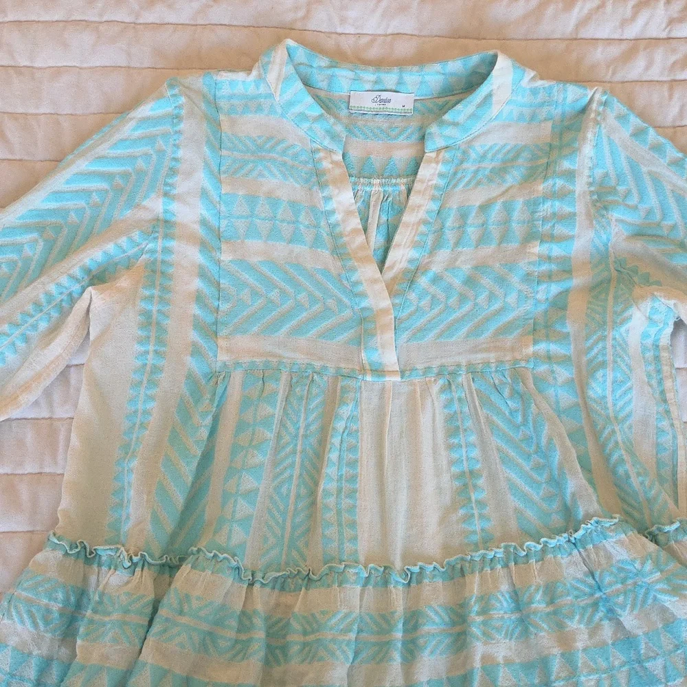 Devotion TWINS Aqua and White Geometric Dress - Picture 8 of 8